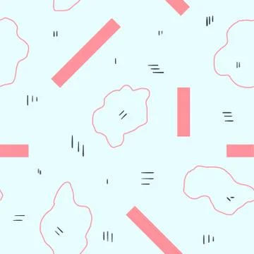 Unique abstract seamless repeating pattern. Geometric and hand drawn elements Stock Illustration