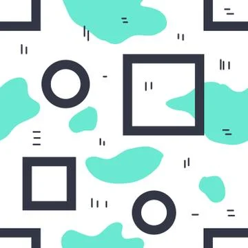 Unique abstract seamless repeating pattern. Geometric and hand drawn elements Stock Illustration