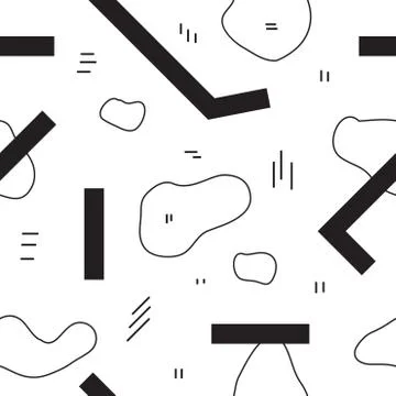 Unique abstract seamless repeating pattern. Geometric and hand drawn elements Illustrazione stock