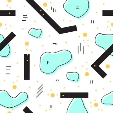 Unique abstract seamless repeating pattern. Geometric and hand drawn elements Illustrazione stock