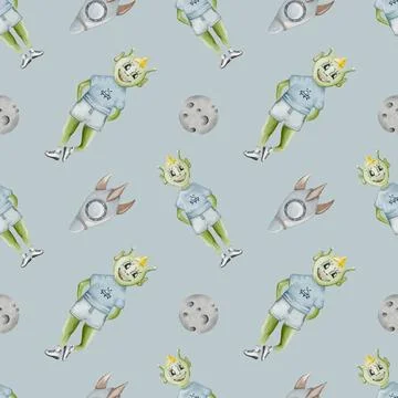 Unique alien watercolor pattern for textile and wrapping designs Stock Illustration