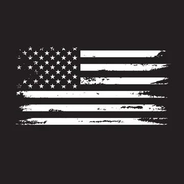 Unique America Flag Design with Black Background Vector Stock Illustration