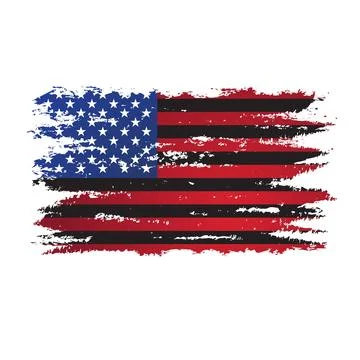 Unique America Flag Design with White Background Vector Stock Illustration