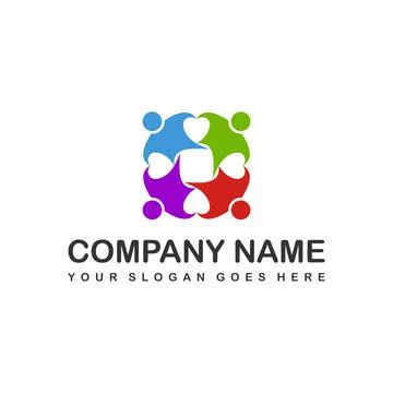 Unique and awesome design in the form of a gathering of people with love. Stock Illustration