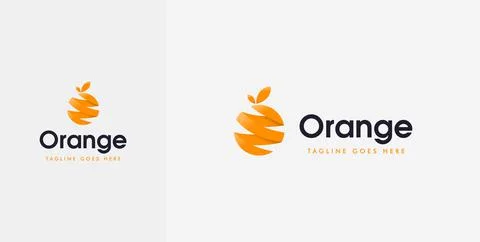 Unique and beautiful 3d orange logo Stock Illustration