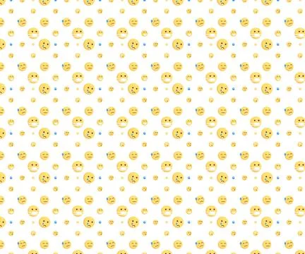 The unique and beautiful emoji pattern with white background Stock Illustration