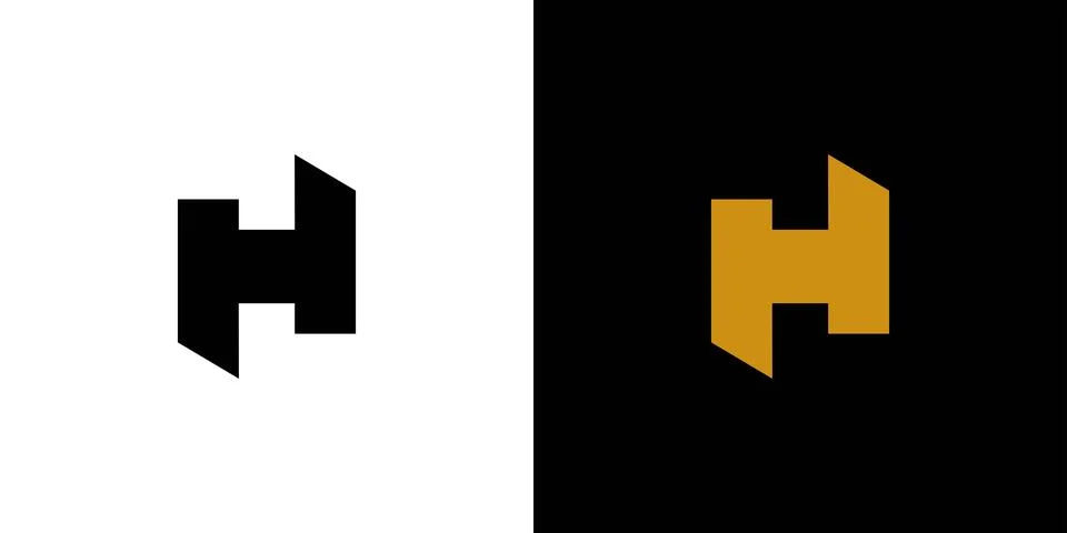 Unique and Bold  initial H  logo design Stock Illustration