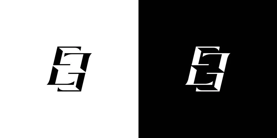 Unique and elegant EE logo design Stock Illustration
