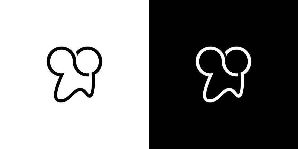 Unique and fun infinity tooth logo design Stock Illustration
