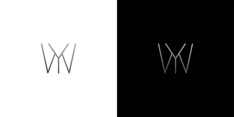 Unique and luxury WY initials logo Stock Illustration