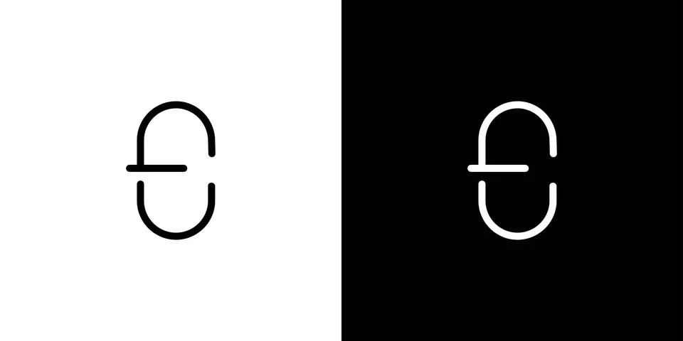 Unique and modern abstract E logo design Stock Illustration