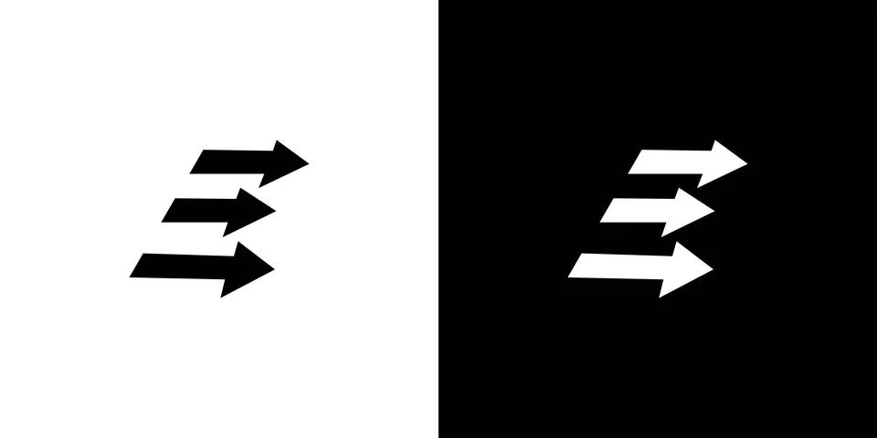 Unique and modern  Arrow E logo design Stock Illustration