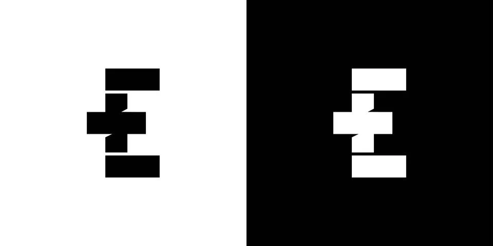 Unique and modern  E plus logo design Stock Illustration
