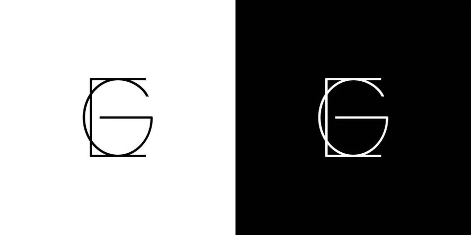 Unique and modern EG initials logo Stock Illustration