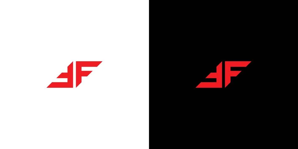Unique and modern FF initials logo design Illustration