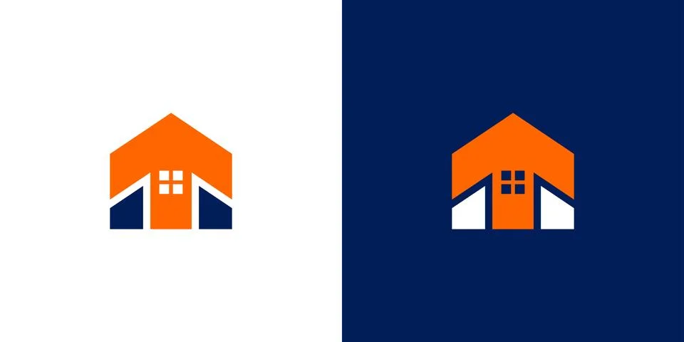 Unique and modern Home progress logo design Stock Illustration