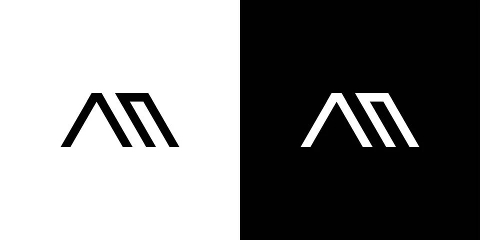 Unique and modern  initial AM  logo design Stock Illustration