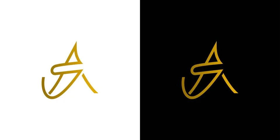 Unique and modern initial letter AS logo design Stock Illustration