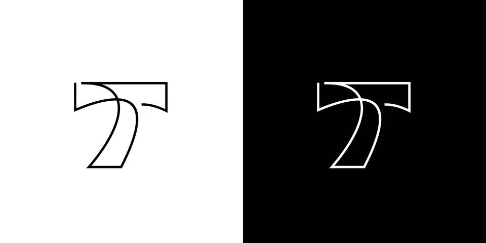 Unique and modern initial letter T logo design Stock Illustration