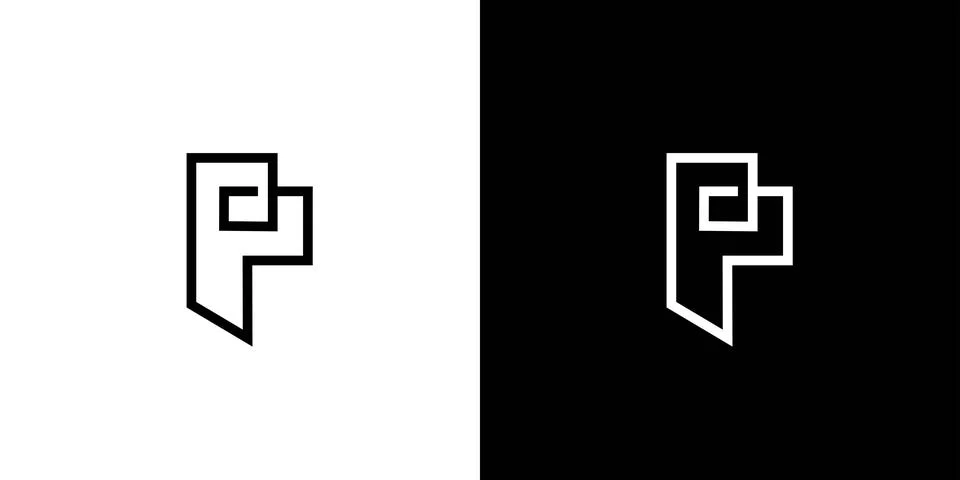 Unique and modern  initial P  logo design Stock Illustration