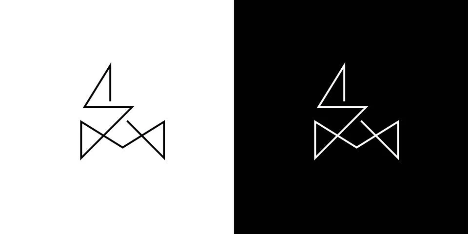Unique and modern  initial SM  logo design Stock Illustration