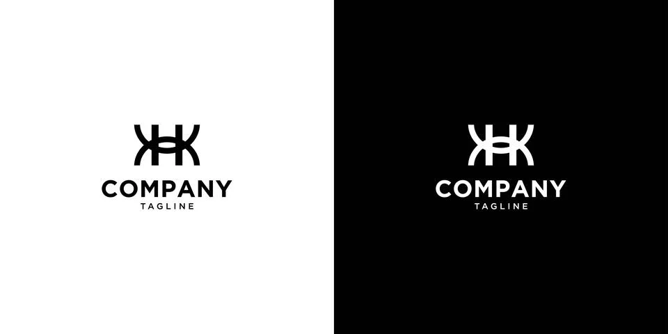 Unique and modern KHK initials logo design Stock Illustration