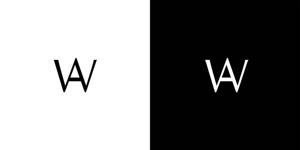 Unique and modern  letter WA initials logo design Stock Illustration