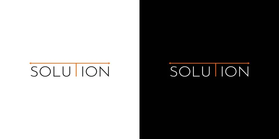Unique and modern solution logo design Stock Illustration