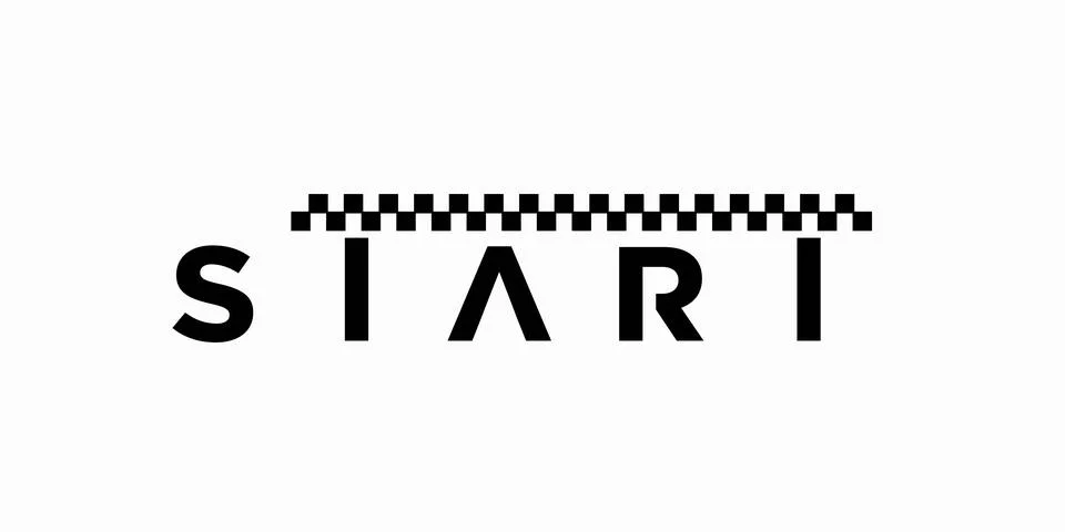 Unique and modern Start logo design with black accents Stock Illustration