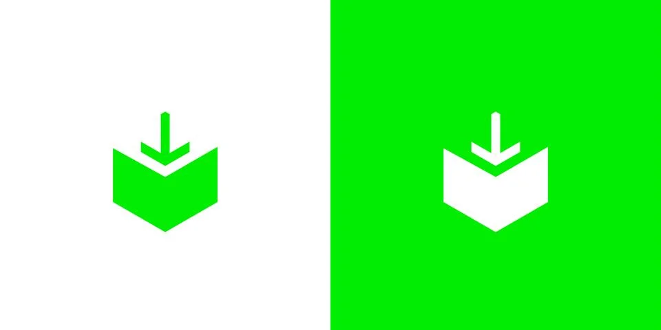 Unique and modern storage click logo design 3 Stock Illustration