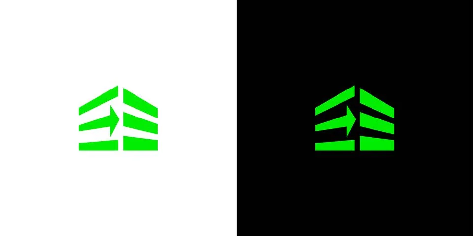Unique and modern storage click logo design 2 Stock Illustration