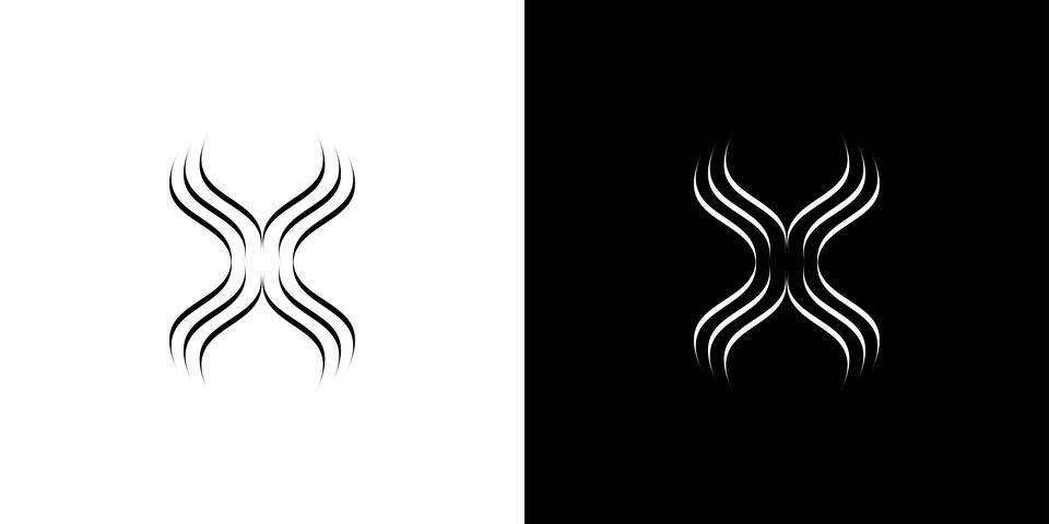 Unique and modern wavy initial letter X logo design Stock Illustration
