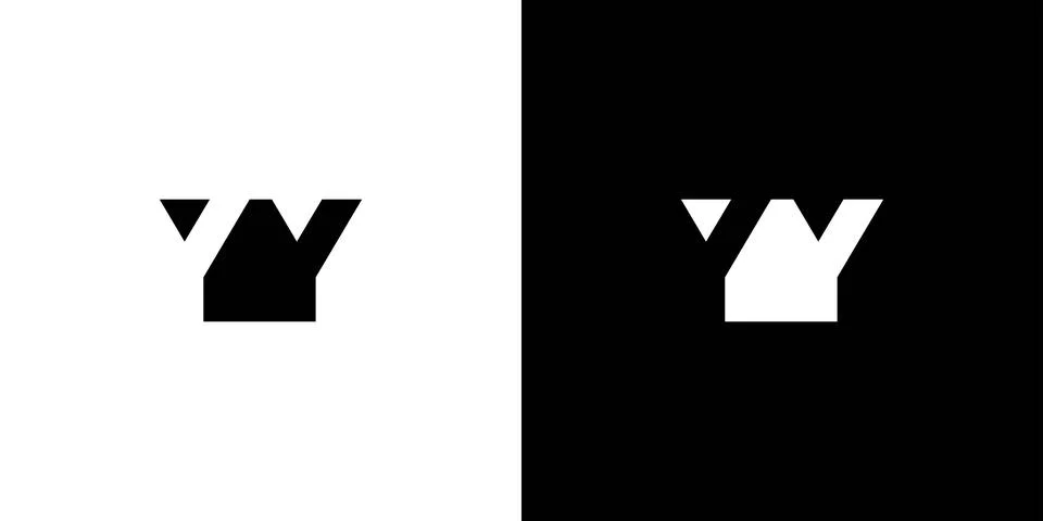 Unique and modern YY initials logo design Stock Illustration