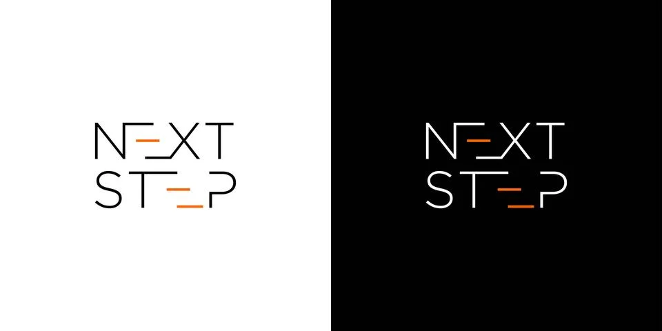 Unique and professional Next step logo design Stock Illustration