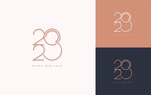 Unique and simple number design 2023 for happy new year Stock Illustration