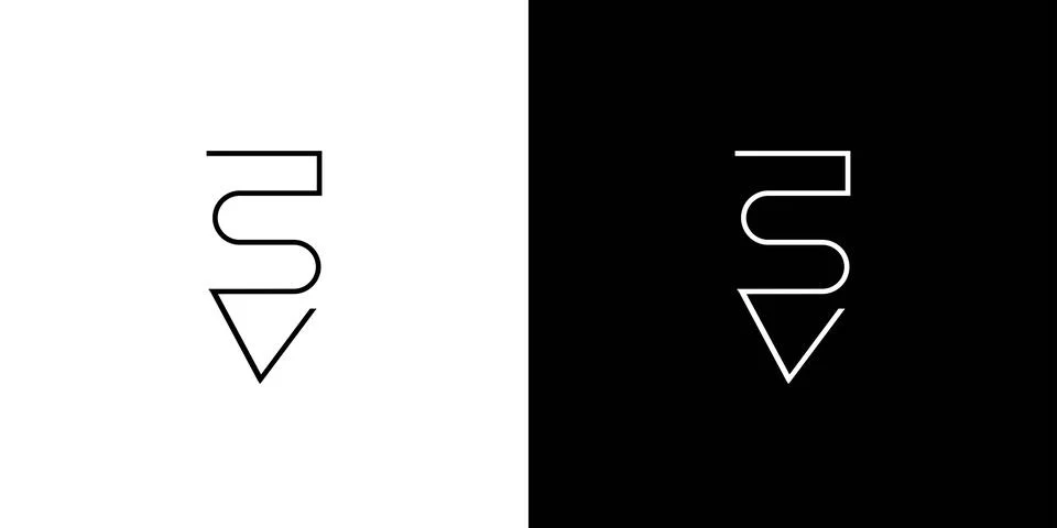 Unique and simple  S logo design Stock Illustration
