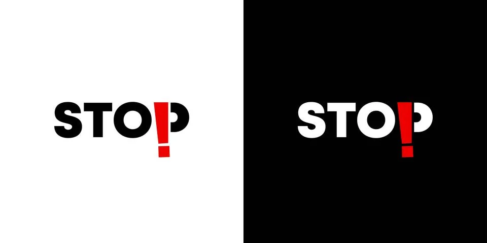 Unique and simple Stop logo design Stock Illustration