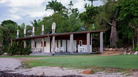 Unique Architecture Cottage On The Beach Stock Photos