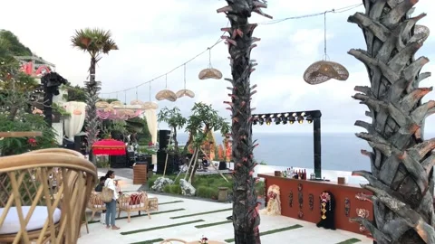 Unique architecture with Indian theme in beachside resort. Video stock 221605893