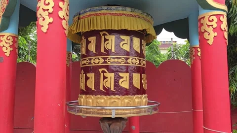 The Unique Architecture of the Round Buddha Shrine Stock Footage 317070645