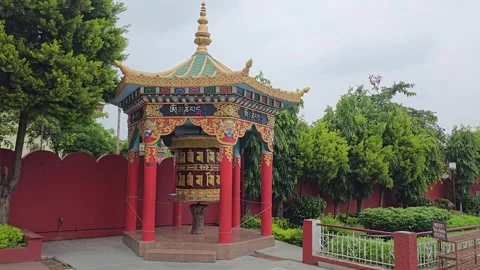 The Unique Architecture of the Round Buddha Shrine Stock Footage 317074141