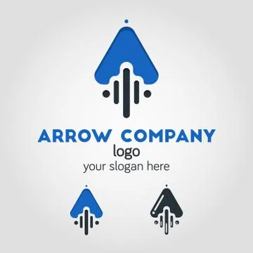 Unique Up Arrow Logo Template Using Flat Design Style Illustration