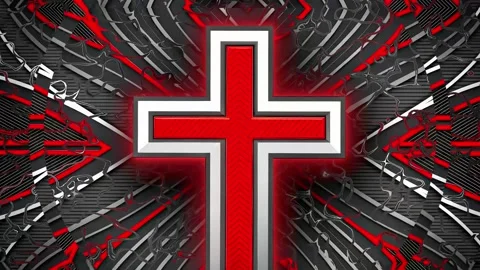Unique art design featuring a bold cross surrounded by a striking pattern o.. Stock Footage 333445866