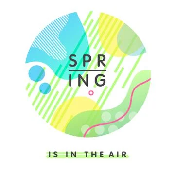 Unique artistic design card - spring is in the air with bright background,sha Stock Illustration