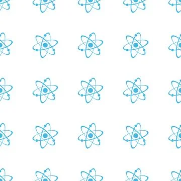 Unique Atom seamless pattern Stock Illustration