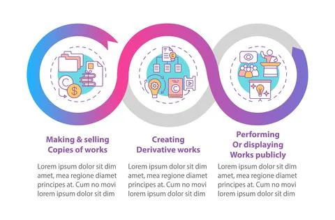 Unique author rights vector infographic template Stock Illustration