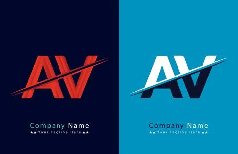 Unique AV letter logo Icon vector template. Stock Illustration