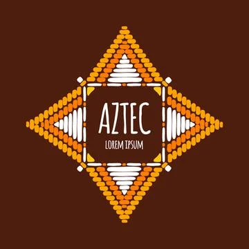 Unique aztec logo template vector Stock Illustration
