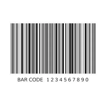 Unique bar code template. Striped identification information about product. V Stockillustratie