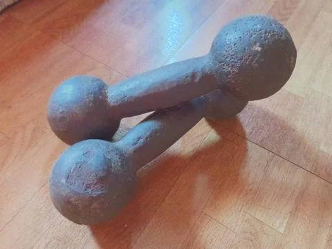 Unique barbell for home workouts Stock Photos